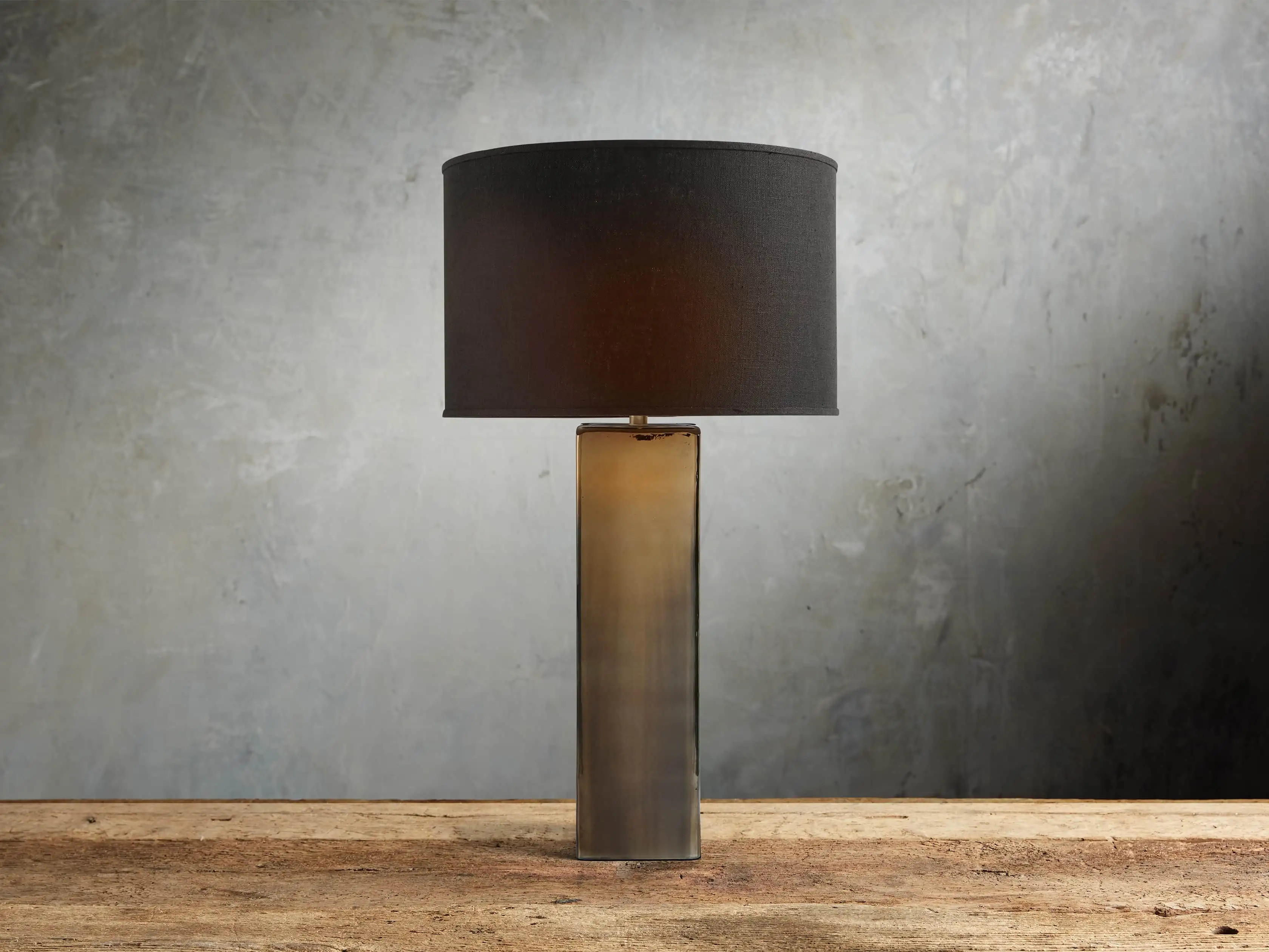 Adrano Table Lamp in Gold With Black Shade | Arhaus