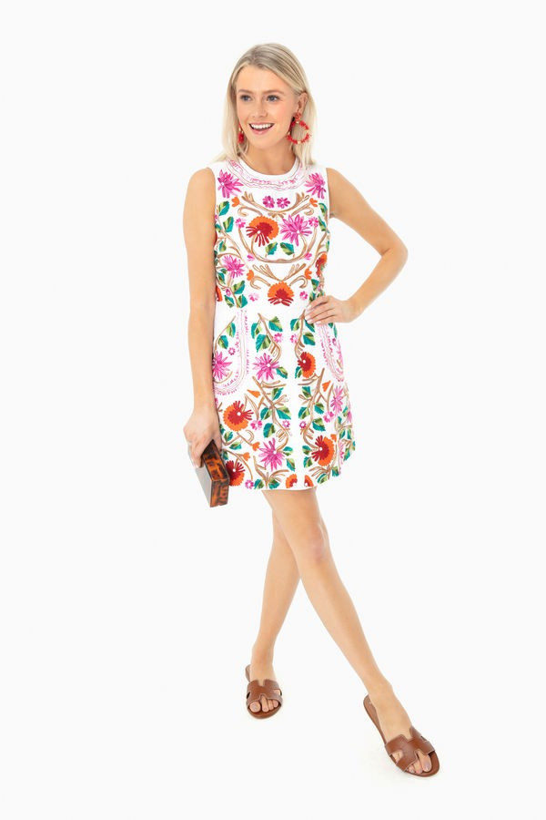 White Kuzu Embroidery Kiki Dress | Tuckernuck (US)