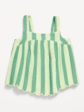 Sleeveless Double-Weave Scalloped-Hem Top for Toddler Girls | Old Navy (US)