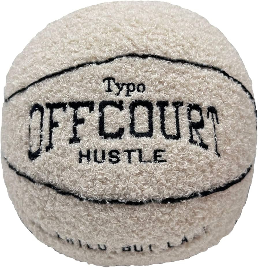 2023 New Offcourt Basketball Pillow,11" Basketball Shaped Pillow Teddy Fleece Embroidered Basketb... | Amazon (US)