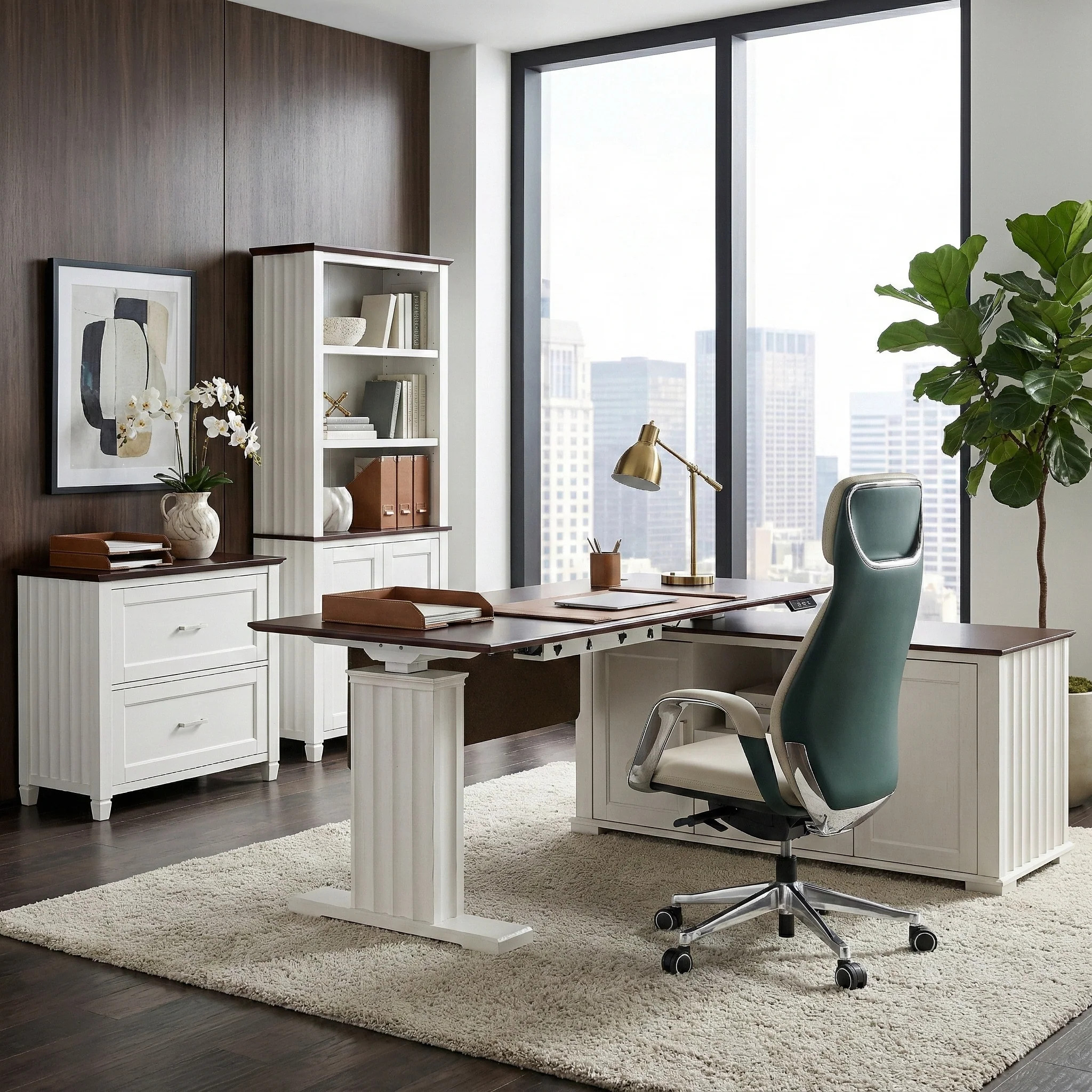 Executive Office Set：Ark ES Standing Desk, Chair & Storage - Ark+Serene | Eureka Ergonomic