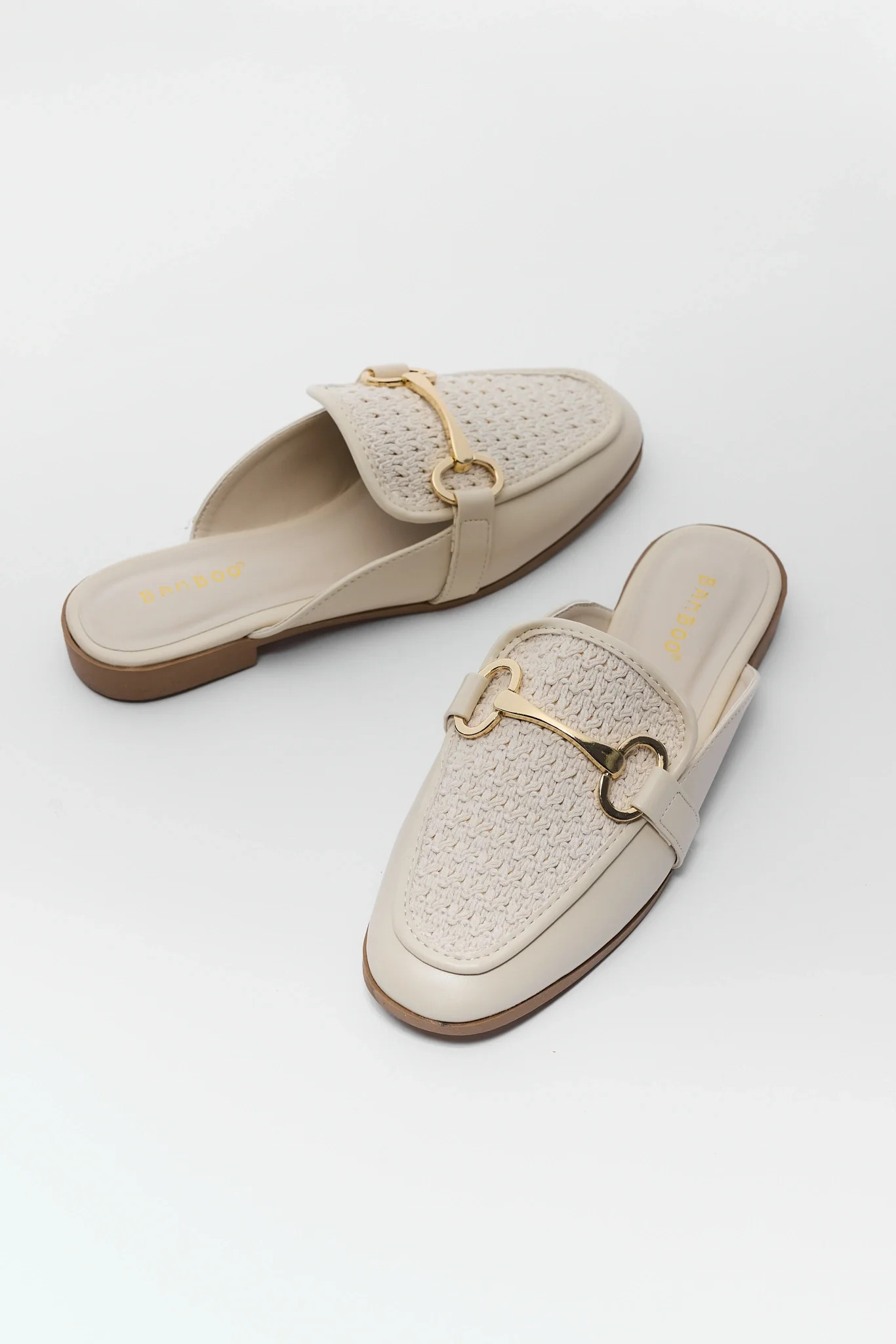 Ivory Woven Mule Flats | Avara