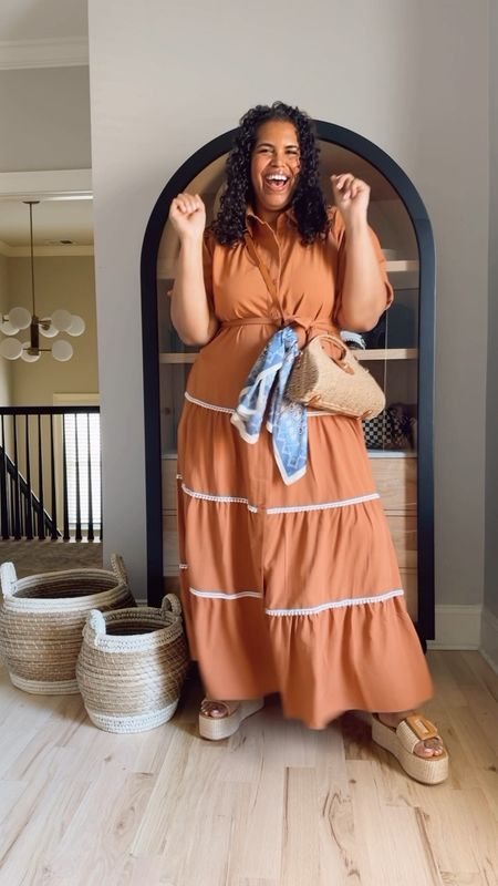 I’m wearing size xxl in this dress and it fits with room to space. Buttons are functional - material is nice and drapes so well. Lots of other colors too!

#LTKplussize #LTKstyletip #LTKfindsunder50