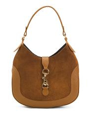 Made In Italy Suede Hobo Snap Flap | TJ Maxx