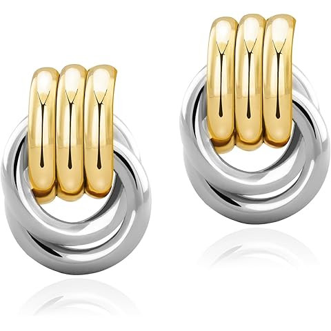 Baby Knot Earrings – Modern Twisted Knot Design – Bold Everyday Jewelry by Heaven Mayhem | Amazon (US)