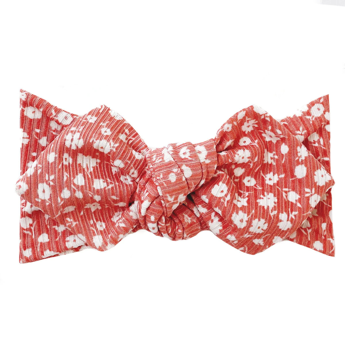 Top Knot Headband, Ribbed Mauve Floral | SpearmintLOVE