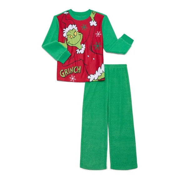 How The Grinch Stole Christmas Girls Long Sleeve Top and Pants, 2-Piece Pajama Set, Sizes 4-12 | Walmart (US)