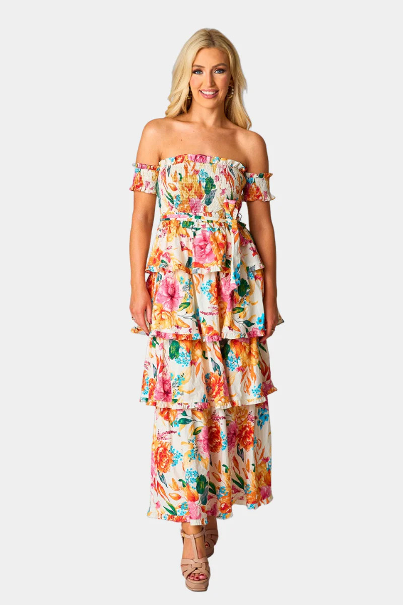 BuddyLove | Elena Tiered Maxi Dress | Gladiola | BuddyLove