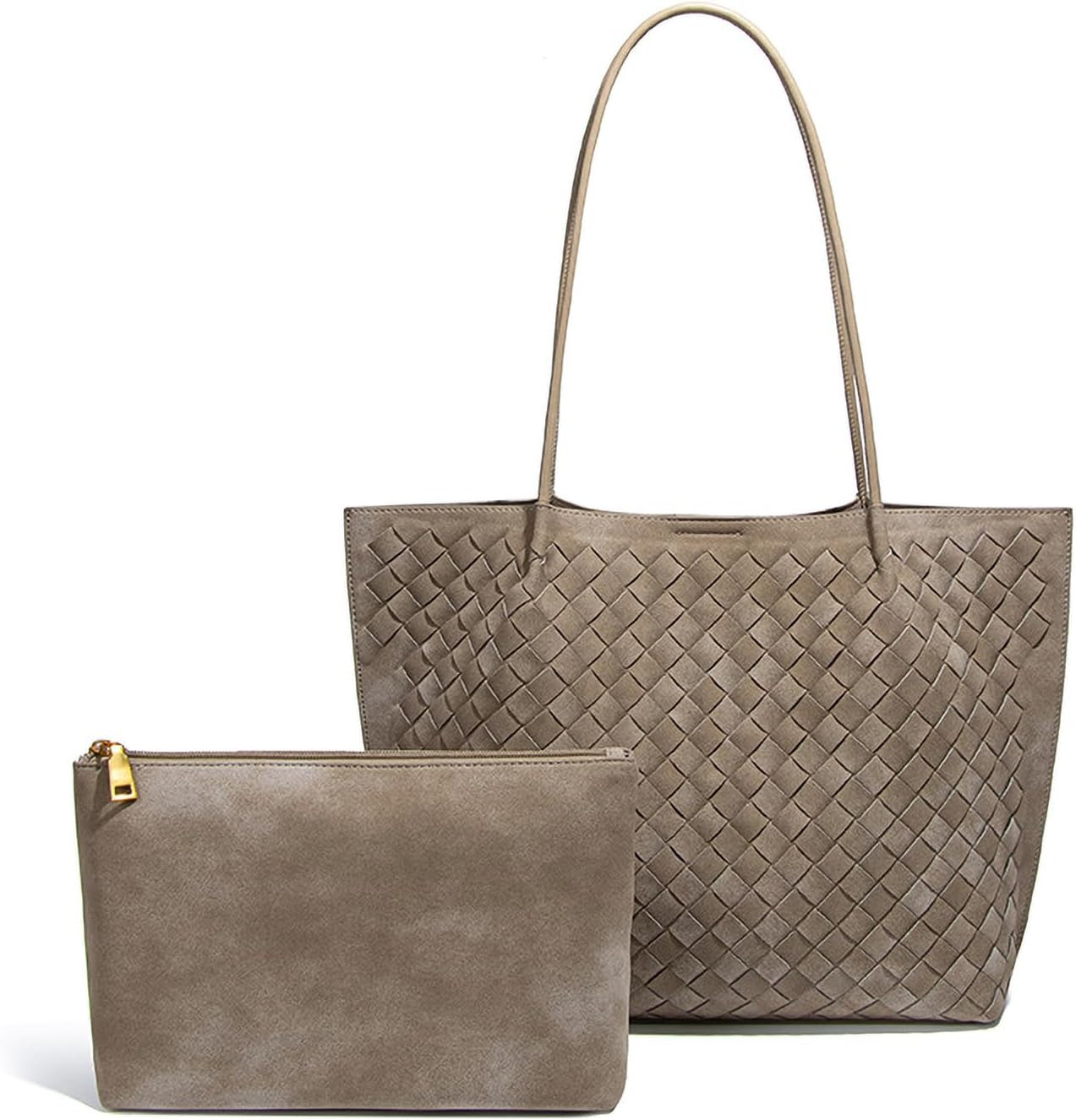 Women's Luxury Handmade Woven Tote Bag, Beach Bag Set, Elegant Age Reducing Travel Commuter Bag Set | Amazon (US)