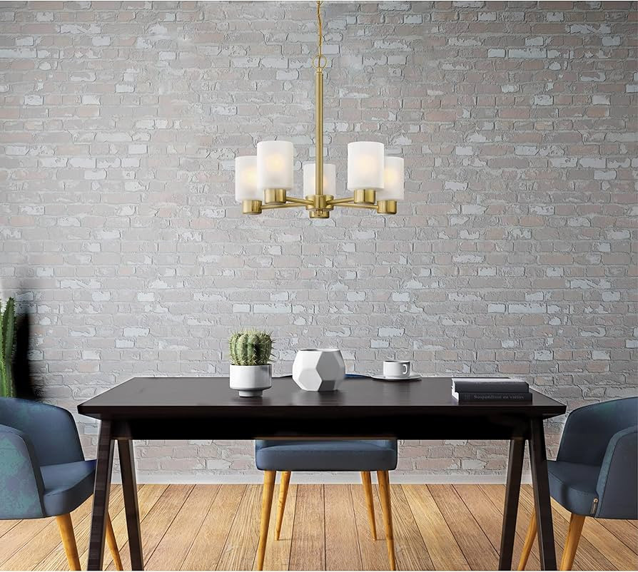 Westinghouse 6127000 Sylvestre Transitional Five Light Indoor Chandelier, Champagne Brass Finish,... | Amazon (US)