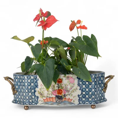Garden Trellis Oblong Scalloped Porcelain Basin | Wayfair North America