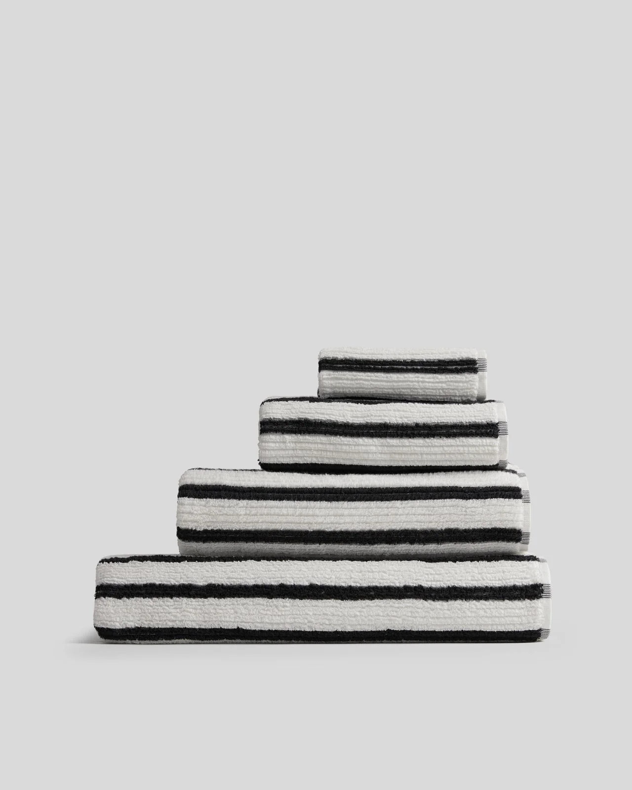 Organic Resort Stripe Towels (Plaster with Soft Black) | Parachute