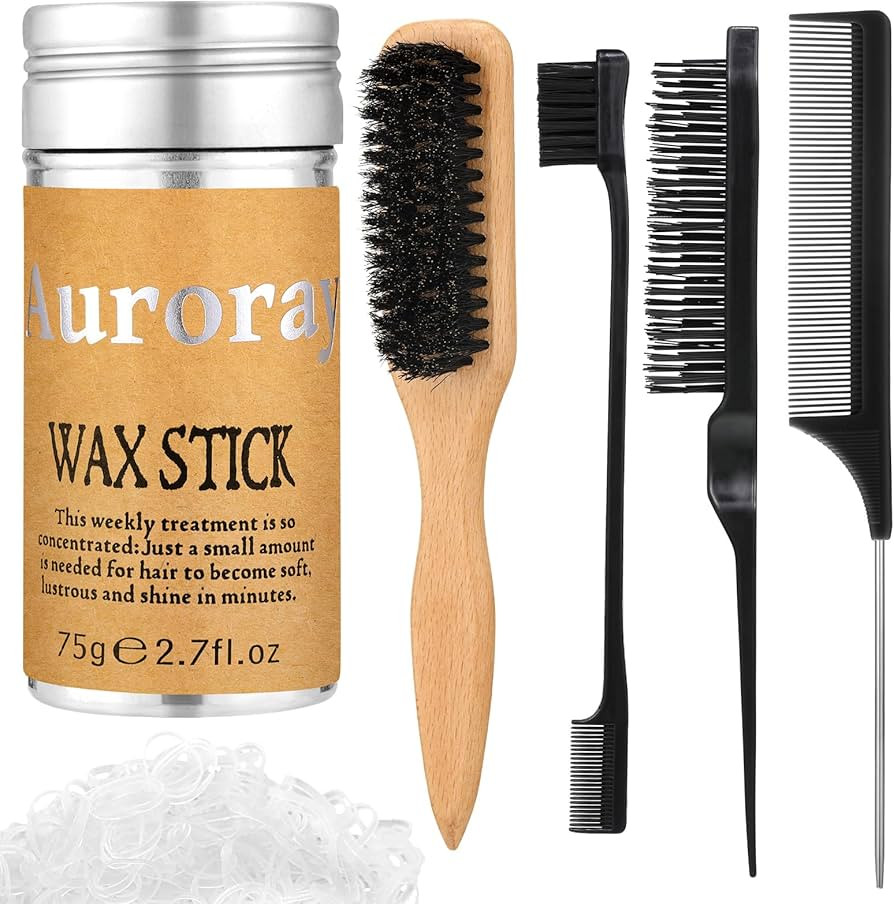 Cepillo de cerdas de jabalí con cepillo de cerdas anchas de jabalí, barra de cera para el cabel... | Amazon (US)