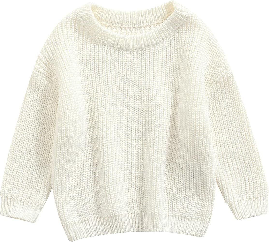 Infant Baby Boy Girl Oversized Knit Sweater Chunky Long Sleeve Pullover Sweater Shirts Warm Fall Win | Amazon (US)