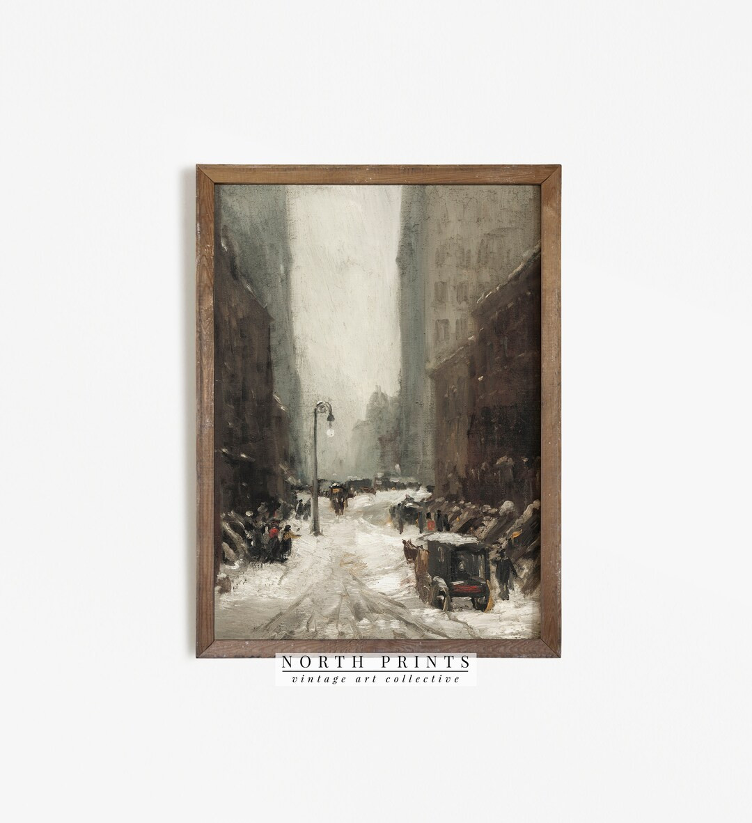 Vintage Moody Winter Paris Cityscape Print  Dark Neutral - Etsy | Etsy (US)