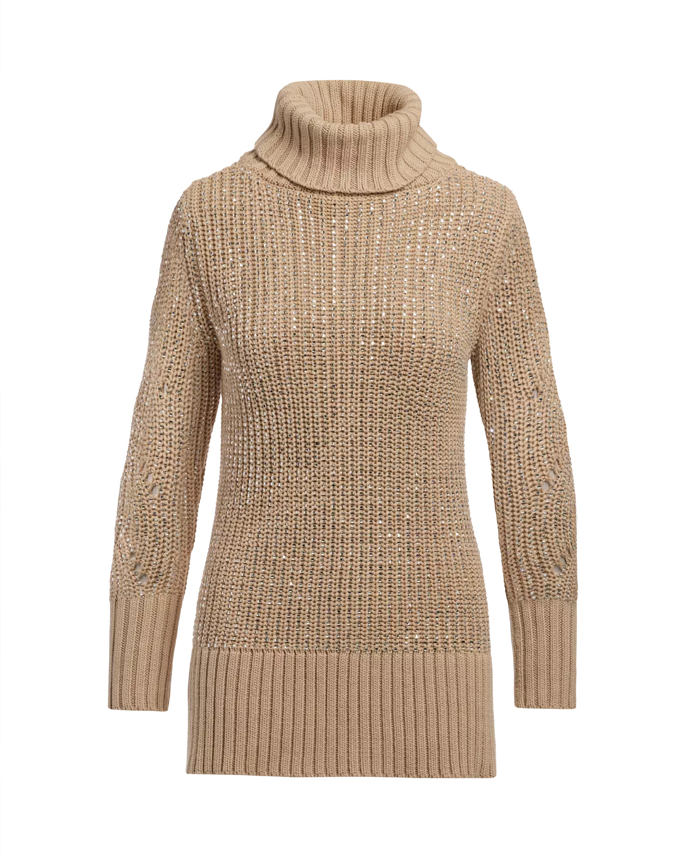 Embellished Turtleneck Sweater - Sesame | Boston Proper | Boston Proper