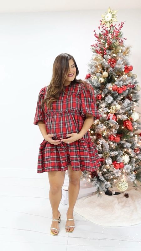 Holiday dress perfect for family pictures I ordered size large for reference this is not maternity but it’s really bump friendly 🤰🏽
Holiday Plaid mini dress 
Maxi dress
Gold dress 
you can use my code  THANKSDANIELA30 for 30% off the holiday collection 

#LTKHoliday #LTKHolidaySale #LTKSeasonal