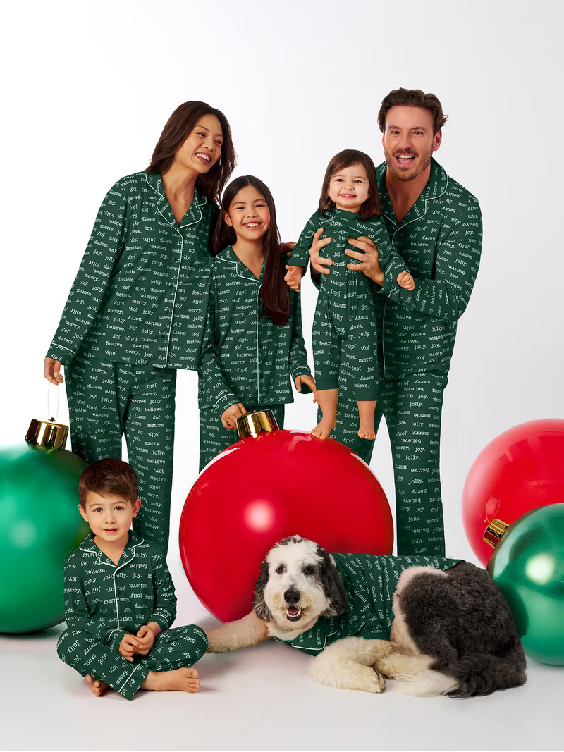 Holiday Time Matching Family Sleepwear Women's Top and Pants Set, 2-Piece, Sizes S-3X | Walmart (US)