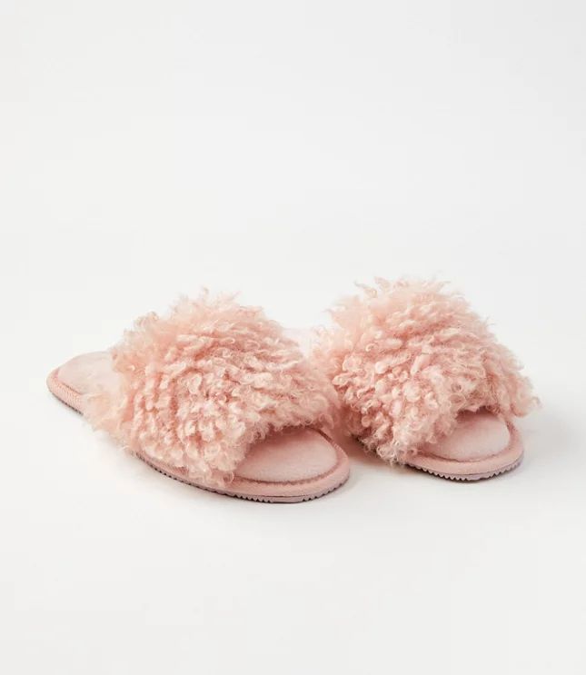 Fuzzy Faux Fur Slippers | LOFT | LOFT