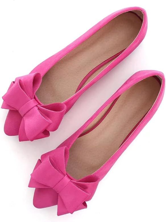 TN TANGNEST Women Fashion Bowknot Flats Comfort Pointed Toe Dress Shoes | Amazon (US)
