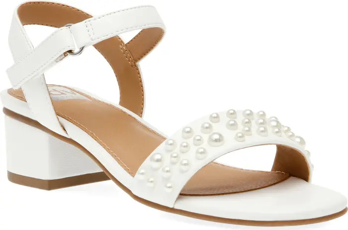 Kids' Golda Imitation Pearl Ankle Strap Sandal | Nordstrom