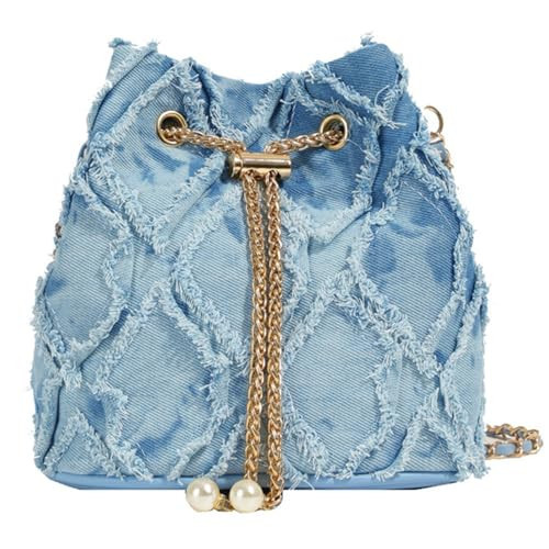 FQELJ Denim Purses for Women Tote Bag, Lightweight Crossbody Purse with Multi Pockets, Small Slouchy Shoulder Bag (Blue) | Amazon (US)