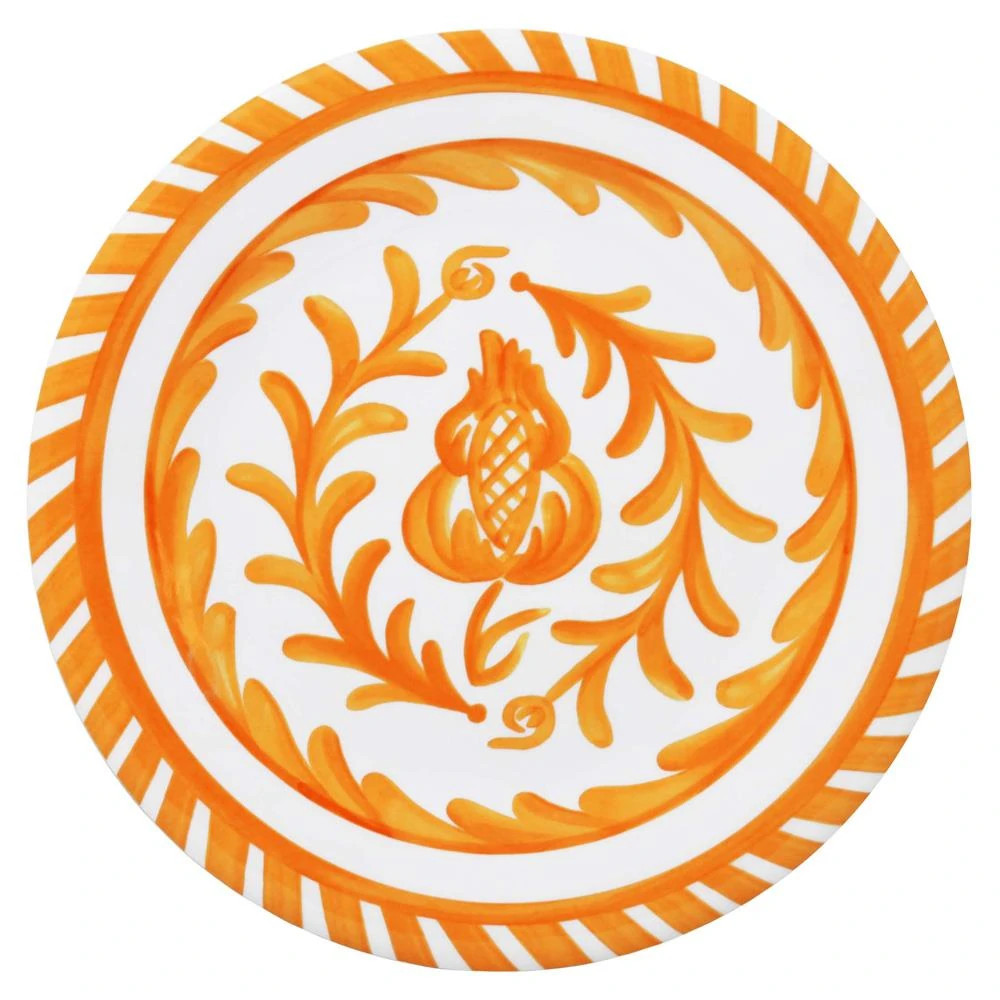 Sicily Global Bazaar Orange Melamine Floral Salad Plate | Kathy Kuo Home
