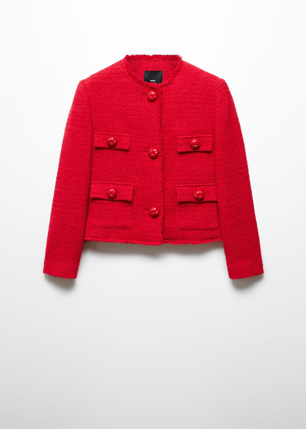 Pocket tweed jacket | MANGO (US)