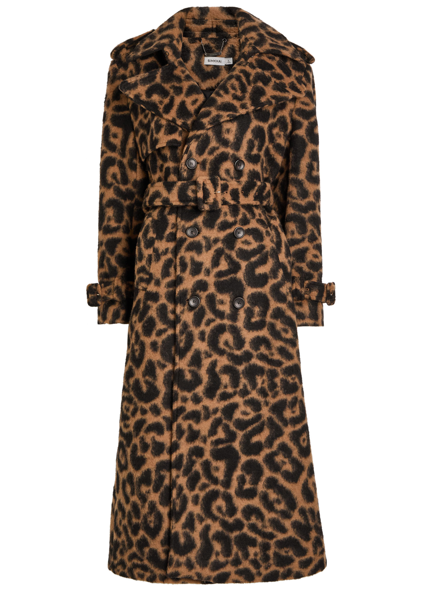Rumi leopard-print brushed wool-blend trench coat | Harvey Nichols