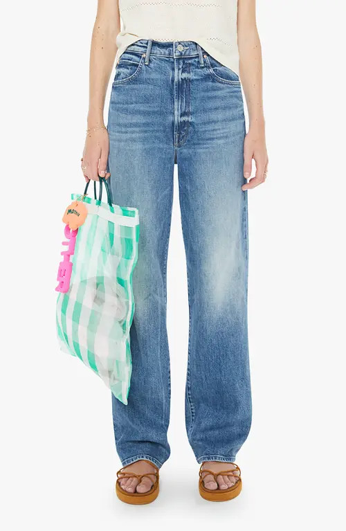 MOTHER Tunnel Vision Sneak High Waist Relaxed Straight Leg Jeans in Girls Just Want To Have Sun at Nordstrom, Size 32 | Nordstrom