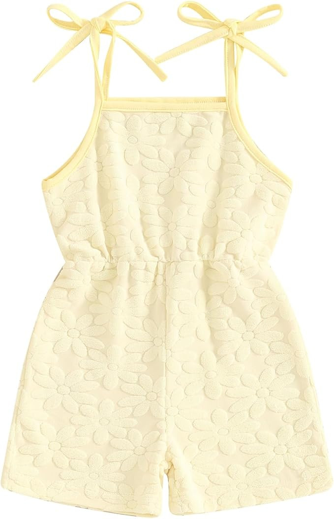 Toddler Baby Girl Sleeveless Sling Romper Summer Floral Printed Clothes Infant Tie-Up Halter Outf... | Amazon (US)