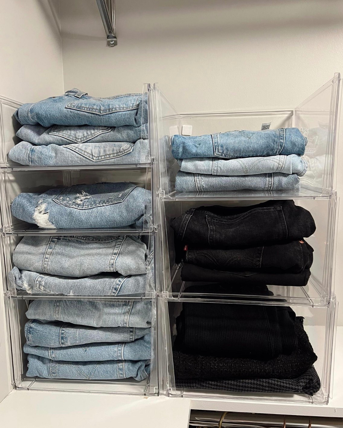 Container store denim organization 🤍

#LTKU #LTKHome #LTKFamily
