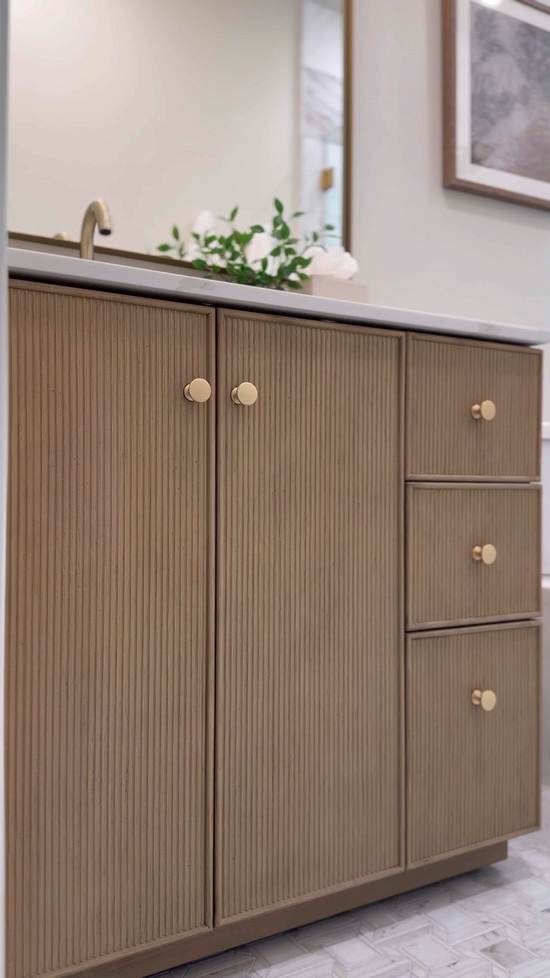 Our fluted vanity and bathroom lighting from Wayfair! I chose this 4 light fixture to help balance the vanity layout, and love them paired together for a modern and on trend look! #WayfairPartner #Wayfair @wayfair

#LTKHome #LTKStyleTip #LTKSaleAlert