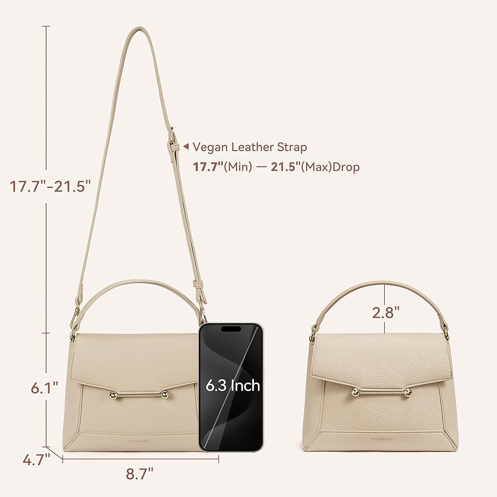 BOSTANTEN Crossbody Bags for Women Vegan Leather Small Purse with Top Handle Shoulder Handbags fo... | Amazon (US)