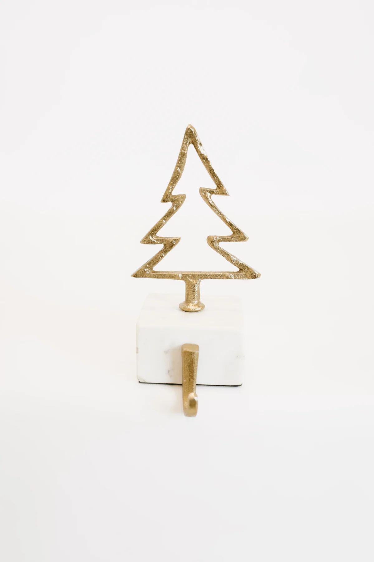 Winter Marble + Brass Tree Stocking Holder | THELIFESTYLEDCO