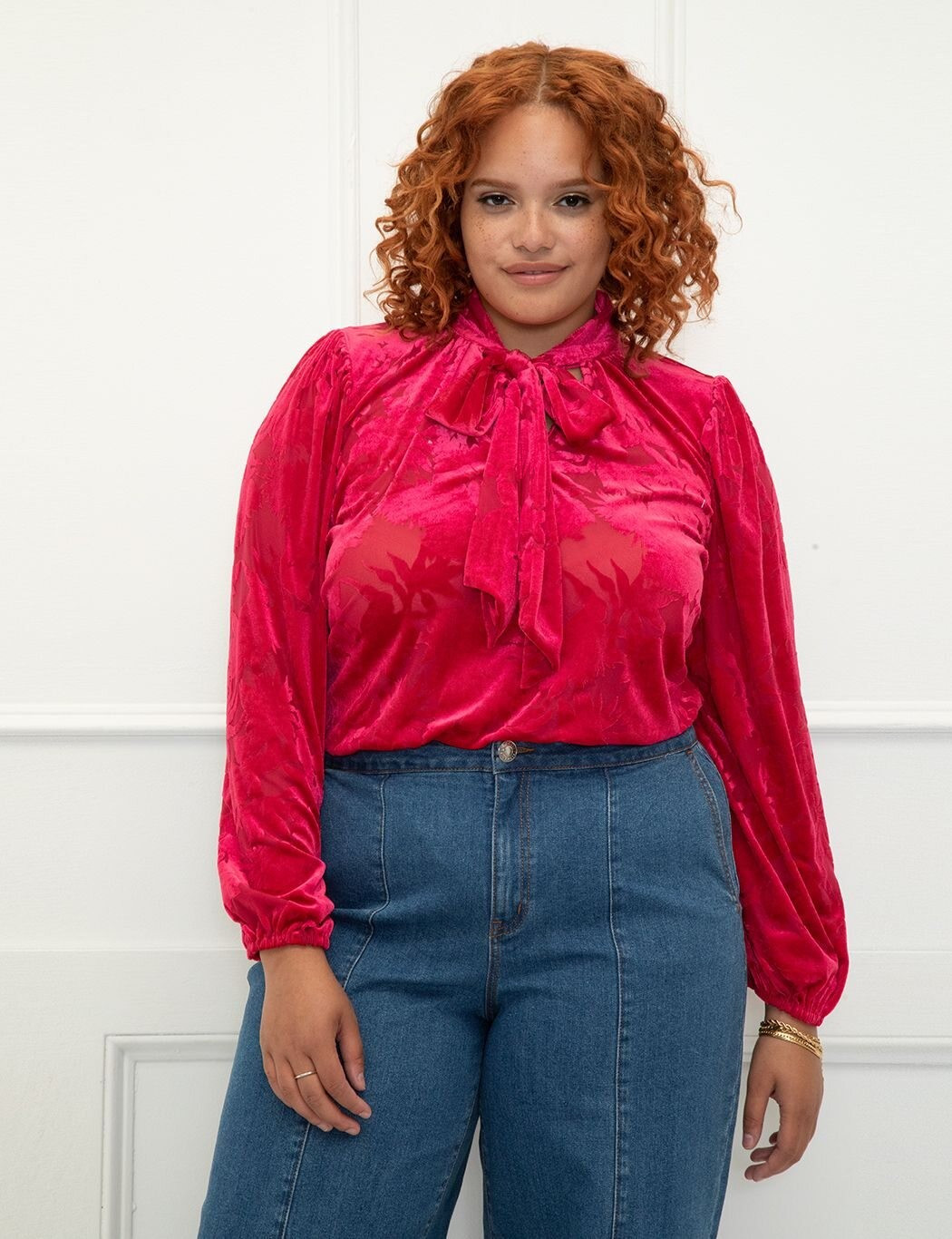 ELOQUII Elements Tie Neck Top | Eloquii