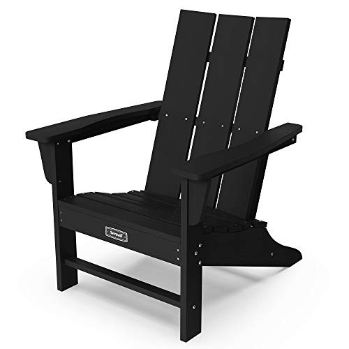Adirondack Chair Plastic Outdoor Classic Chair Weather Resistant for Patio Garden-Black | Amazon (US)
