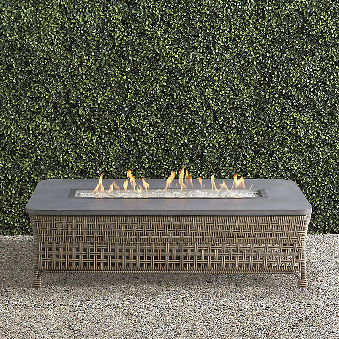 Seton Fire Table in Desert Wicker | Frontgate | Frontgate