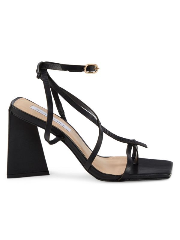 Block Heel Leather Sandals | Saks Fifth Avenue OFF 5TH