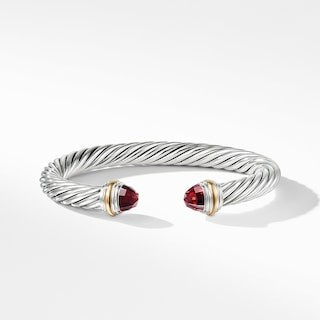 Cable Classic Collection® Bracelet with Garnet and 14K Yellow Gold | David Yurman