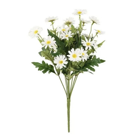 24 Small Daisies White - Artificial Large Daisy Plants Flowers Faux Silk Wildflowers Bouquet Outdoor for Home Decor Indoor Outside Garden Front Porch Decoration（1*Simulation Bouquet) | Walmart (US)