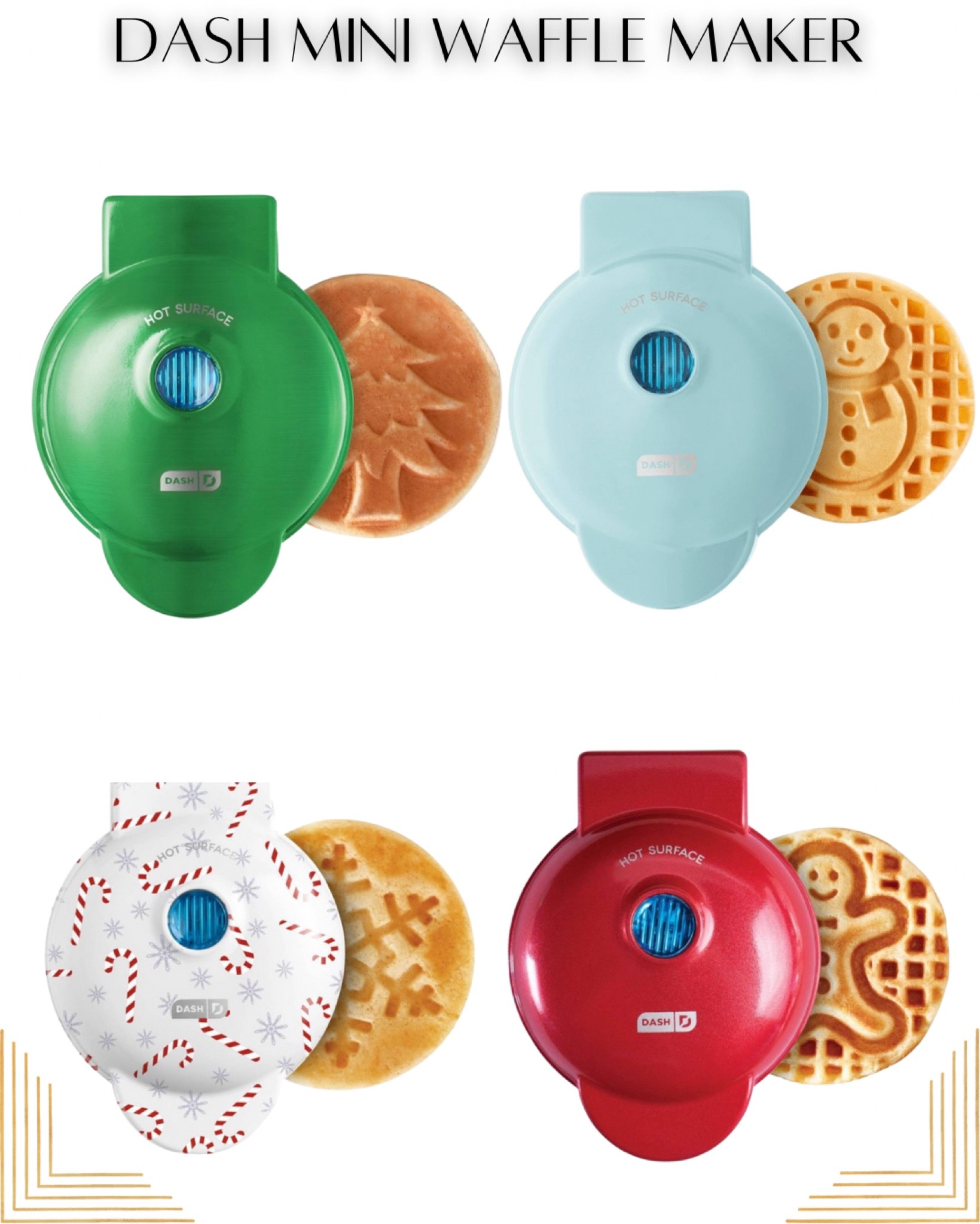 Christmas Dash Mini Waffle Makers! Perfect for those upcoming holiday parties, breakfast and brunch! These sell out fast so hurry up and grab yours! 

#LTKHoliday #LTKhome #LTKSeasonal