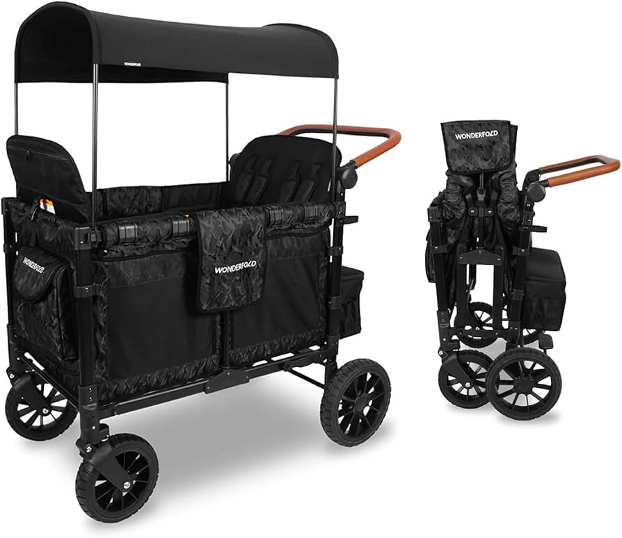 WONDERFOLD W4 Luxe Quad Stroller Wagon Featuring 4 High Face-to-Face Seats with Magnetic Buckle 5... | Amazon (US)