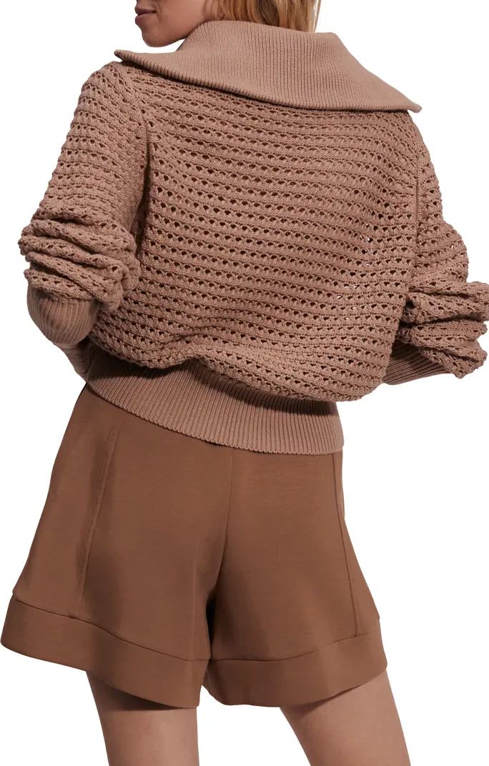 Varley Eloise Open Stitch Cotton Zip-Up Cardigan | Nordstrom | Nordstrom