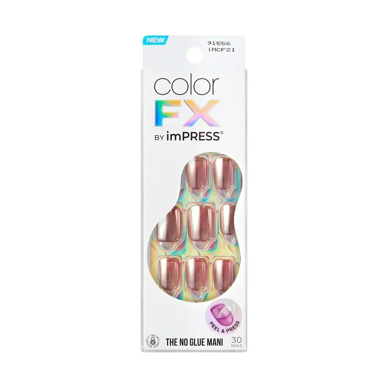 KISS imPRESS Color FX  Short Squoval Press-on Nails, Pink, 30 Pieces | Walmart (US)
