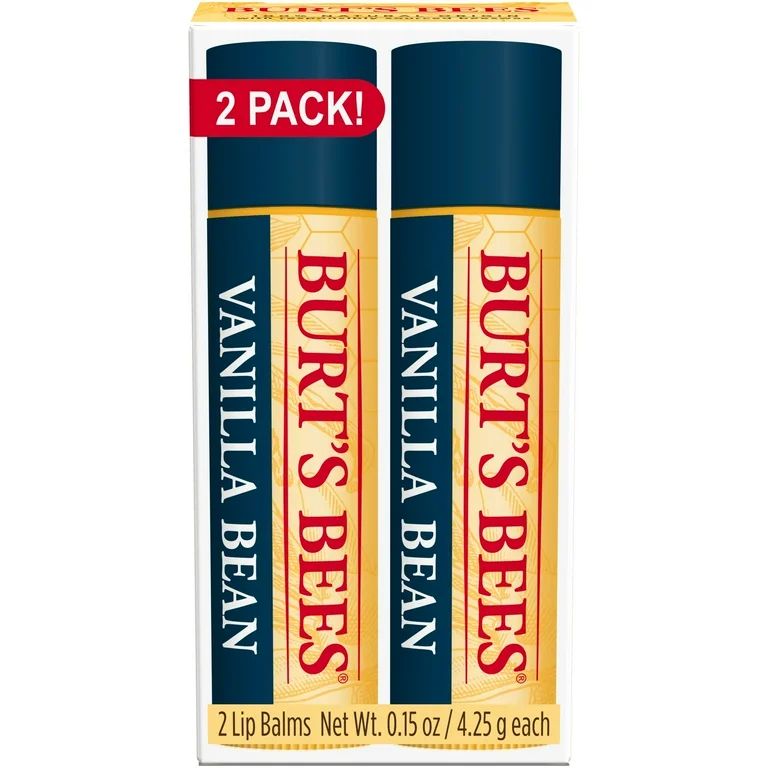 Burt's Bees 100% Natural Moisturizing Lip Balm, Vanilla Bean, 2 Tubes - Walmart.com | Walmart (US)