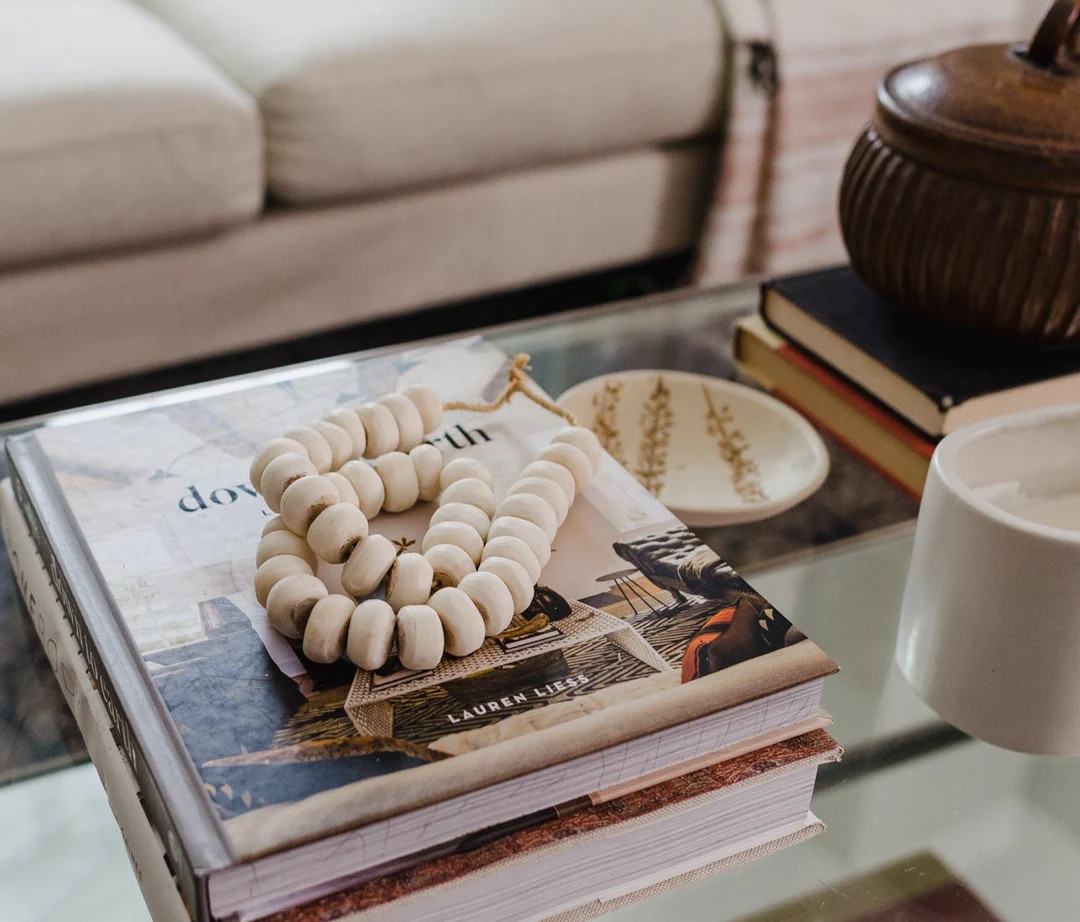 White Jumbo Bone Bead Garland From Kenya Africa Table Decor | Etsy (US)