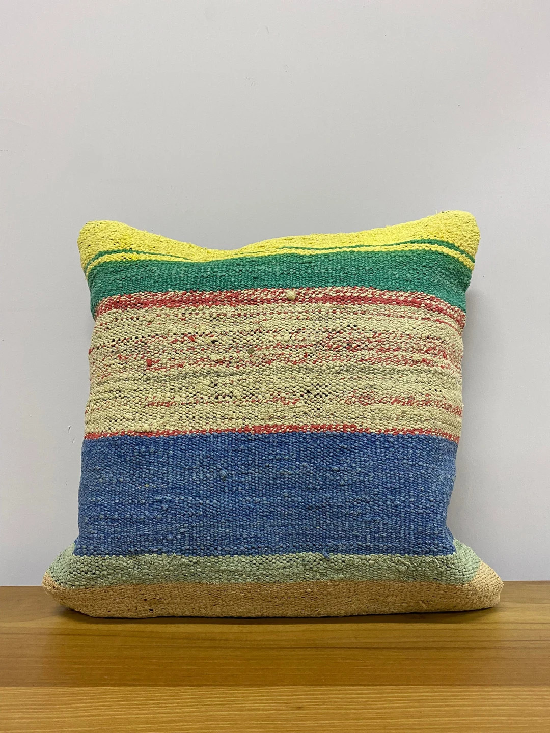 Tribal Sofa Pillow, Anatolian Turkish Kilim Pillow, 16x16 Sham Cover, Decorative Throw Pillow, Bo... | Etsy (US)