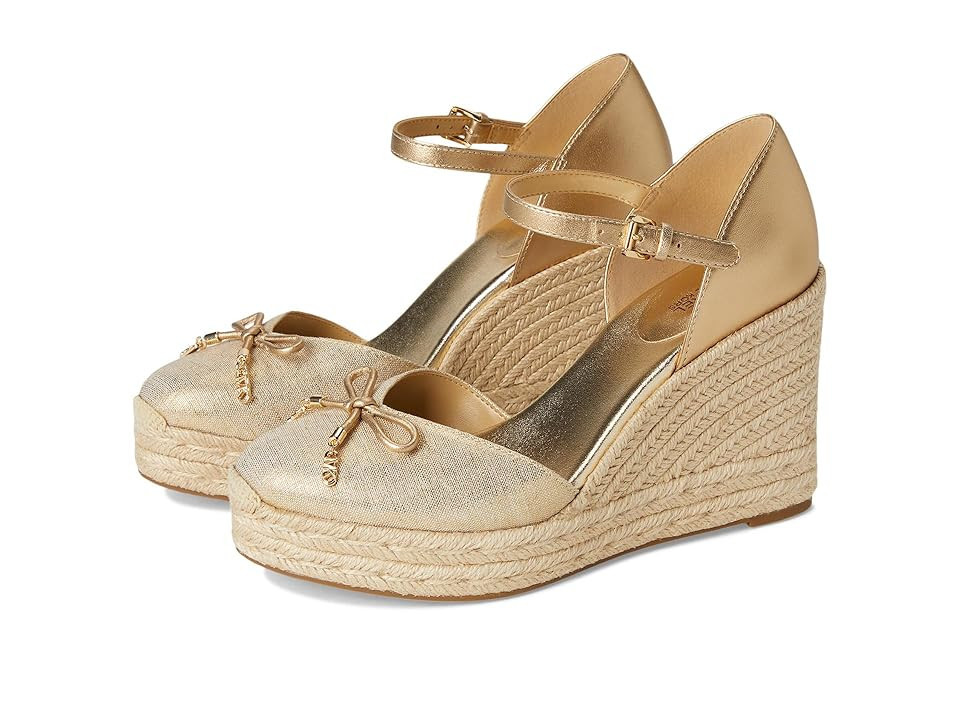 MICHAEL Michael Kors Nori Wedge Espadrille Women's Shoes Pale Gold : 9.5 M, Leather | Zappos