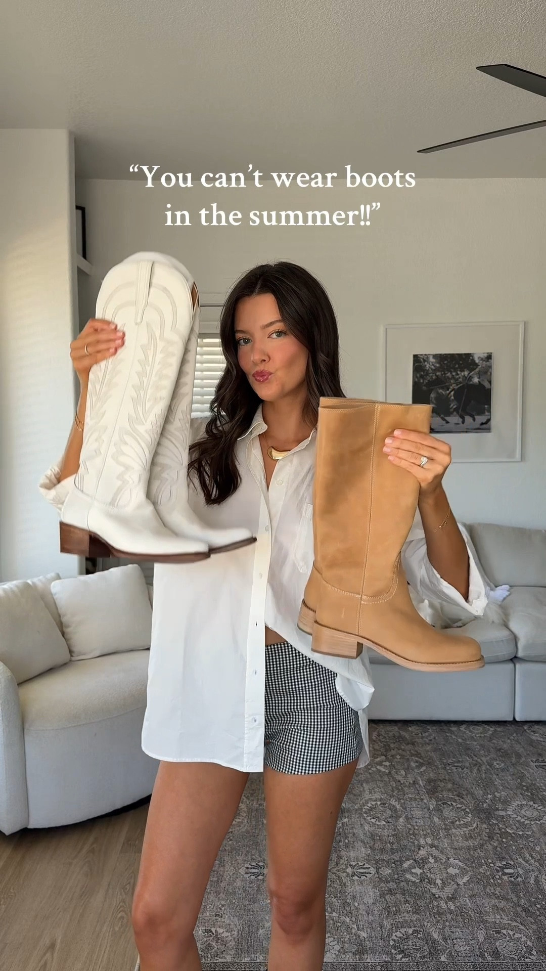 Summer outfits with tall boots!!! I love wearing them year-round! I’m 5’7” and wear a size XS/2/25 in most brands, and a small at aritzia! 

#LTKStyleTip #LTKSeasonal summer outfits, outfit inspo, jean shorts, wide leg jeans, cowboy boots, country concert, Abercrombie outfit 